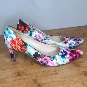 Nine West Floral Heels Pumps Size 8
